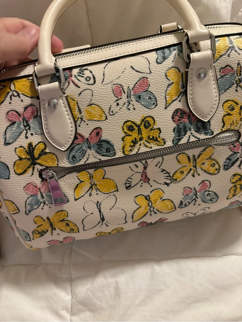 COACH Rowan Satchel Bag With Butterfly Print & matching wallet Set - Picture 4 of 16